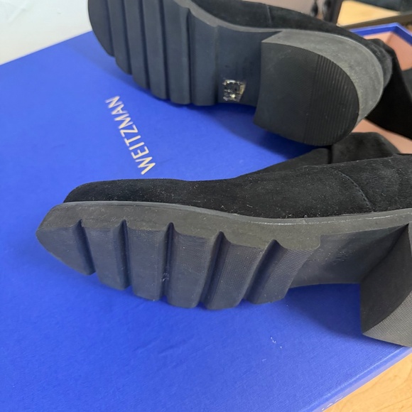 Stuart Weitzman Sz 9  Womens City OTK Boots Black Stretch Suede Leather $950! - Picture 2 of 7